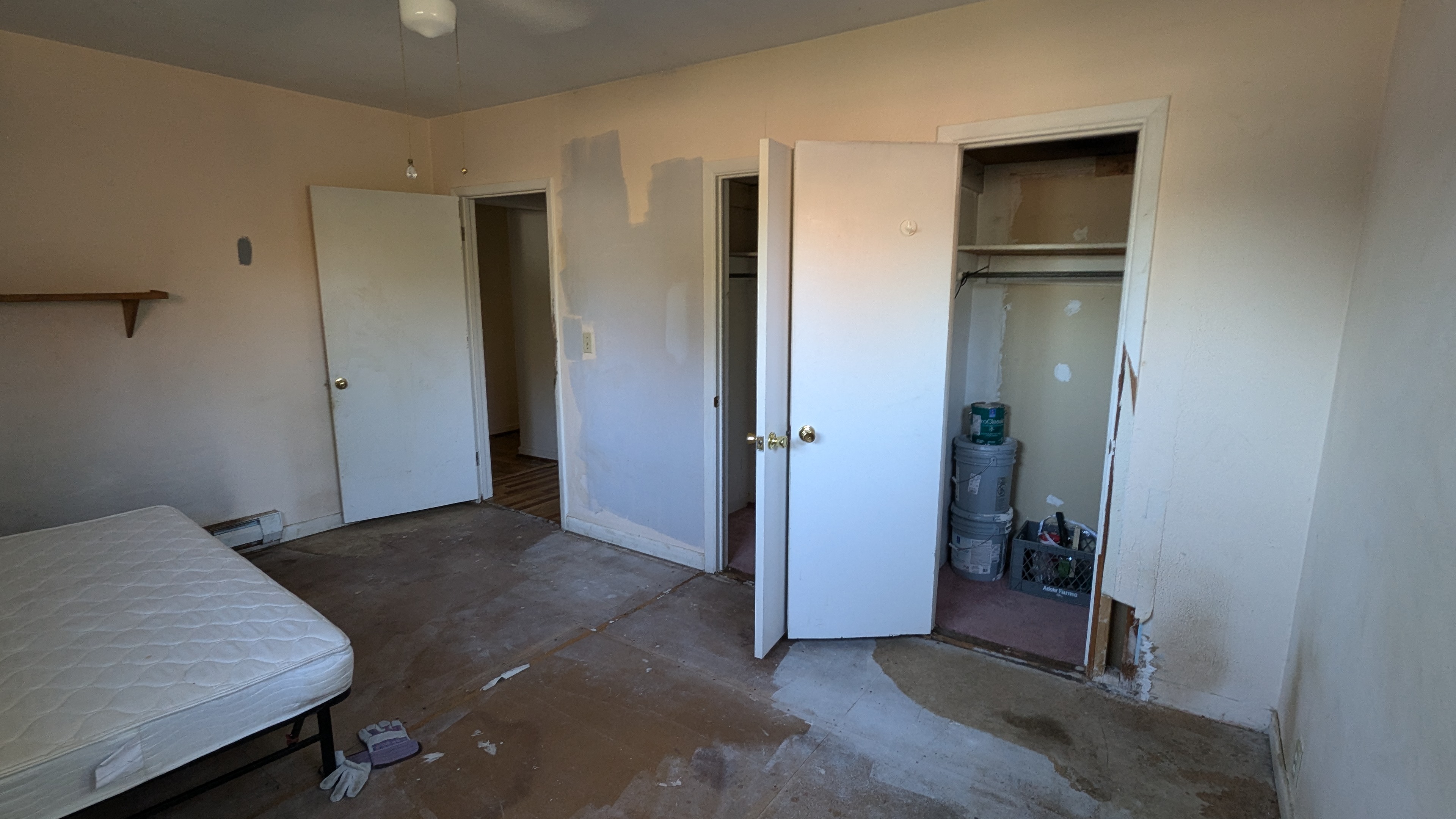 Before remediation and repair of secondary bedroom