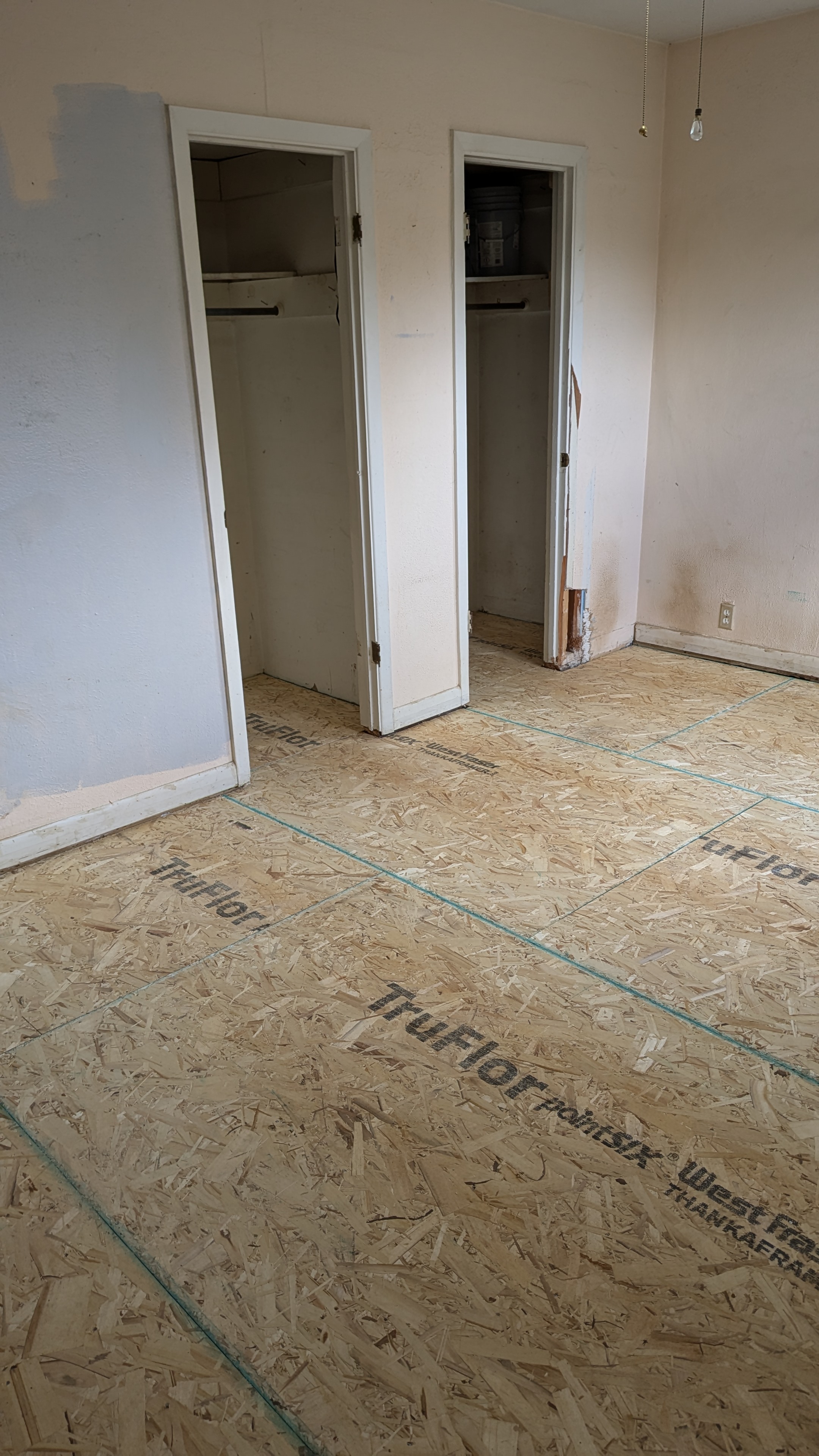 After complete floor system repair in secondary bedroom